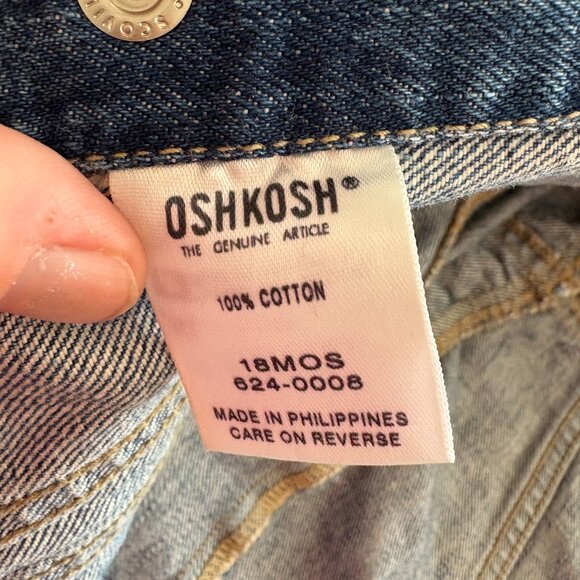 Vintage OshKosh B'gosh Kids Baby Denim Jean Jacket Blue 90s 18 months - Picture 10 of 11